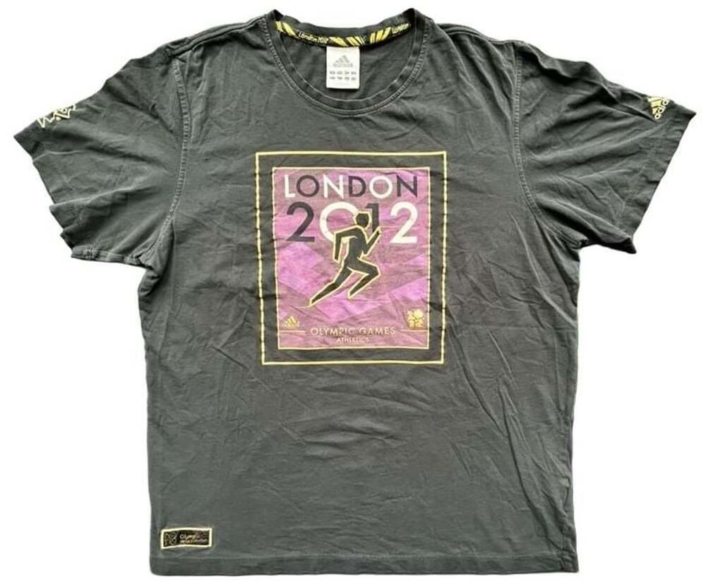Adidas London 2012 Olympic Games Athletics T-Shirt Size L Black